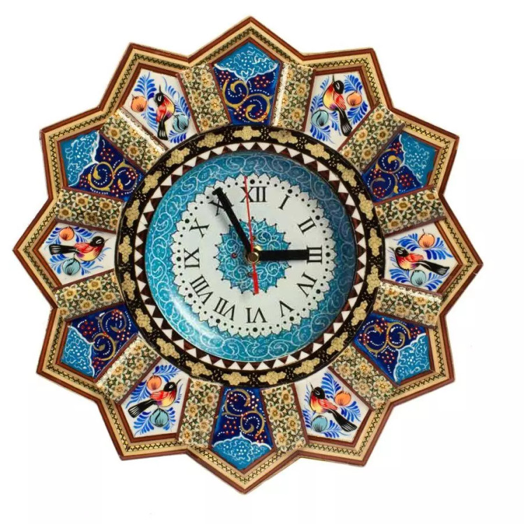ساعت مینا کاری خورشیدی ساعت خاتم کاری خورشیدی