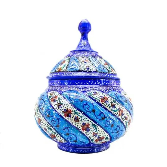 نمای کامل ظرف میناکاری ۱۵ سانتی متری برای پذیرایی