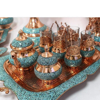 خرید سرویس چایی خوری فیروزه کوبی نیشابور