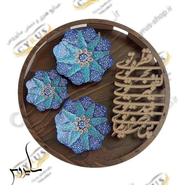 قاب شعر مینا کاری قاب سری سه تایی مینا کاری تابلو شعر مینا کاری قاب گرد مینا کاری