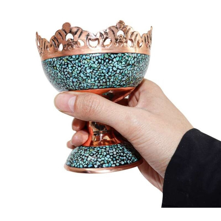 هفت سین فیروزه کوبی نیشابور هفت سین عید نوروز فیروزه کوبی هفت سین مس و فیروزه کوبی هفت سین صنایع دستی سایروس