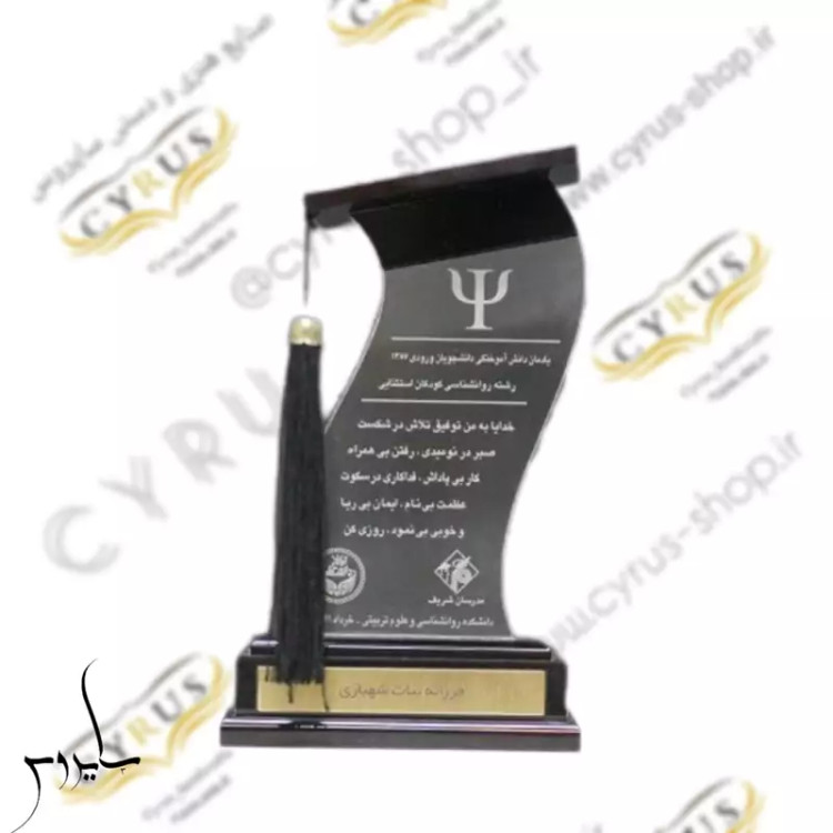 تندیس پلکسی شفاف تندیس التحصیلی پلکسی