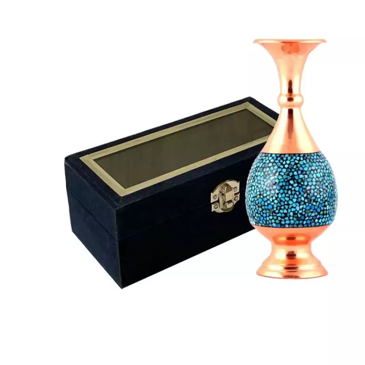 گلدان و باکس فیروزه کوبی گلدان فیروزه کوبی به همراه جعبه جیر جعبه هدیه فیروزه کوبی هدیه صنایع دستی و هدیه صنایع دستی سایروس