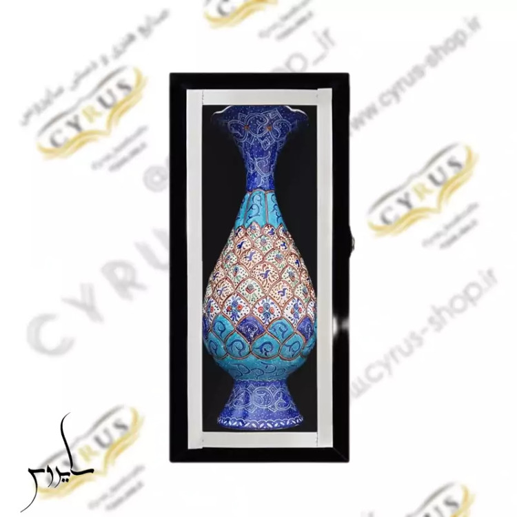 گلدان میناکاری اصفهان داخل جعبه جیر هدیه