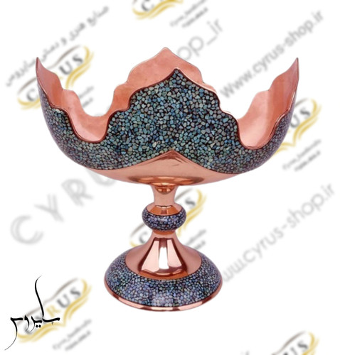 کشکول سر تاجی فیروزه کوبی 25 سانتی صنایع دستی سایروس