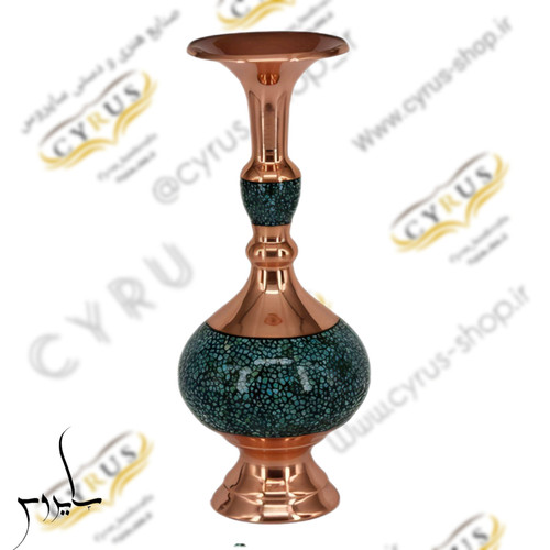 گلدان گیلاسی فیروزه کوبی 30 سانتی