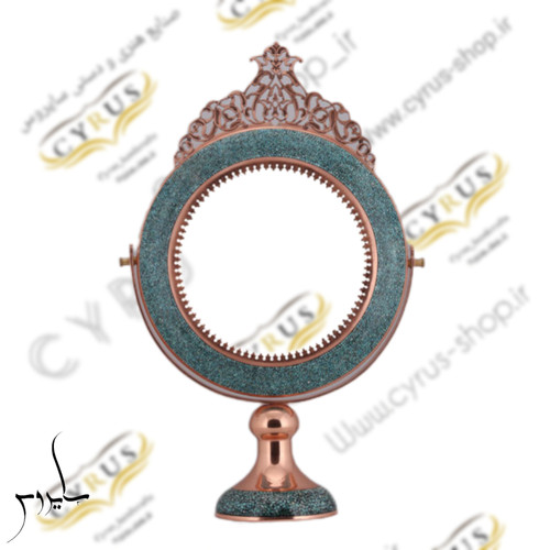 آینه گرد فیروزه کوبی نیشابور بزرگ آینه فیروزه کوبی مناسب جهیزیه