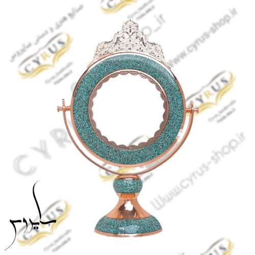 آینه فیروزه کوبی گرد کوچک اینه هفت سین فیروزه کوبی