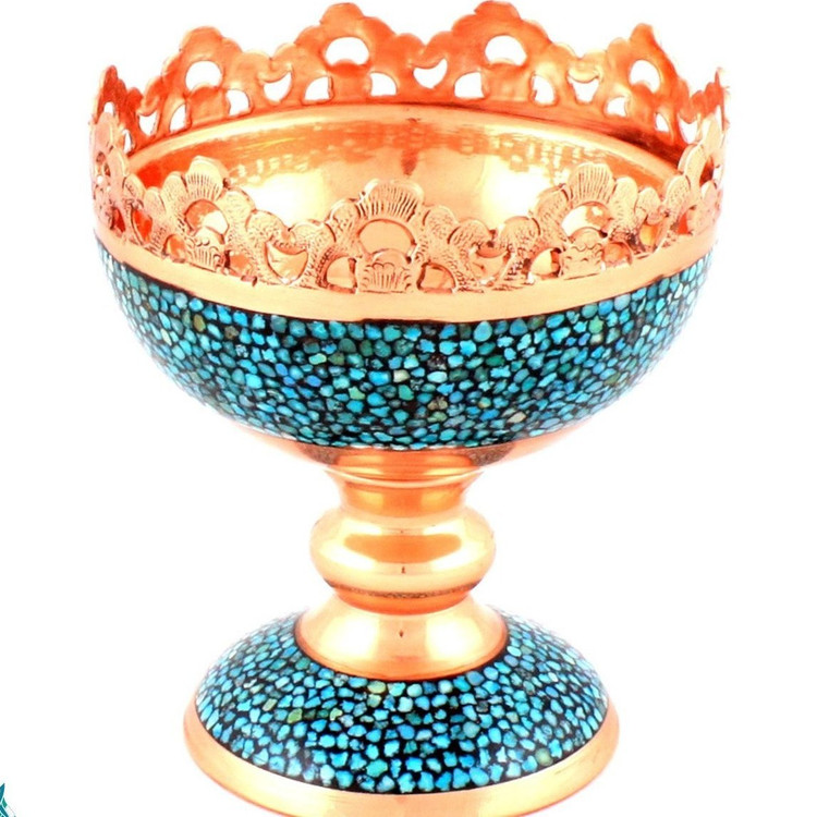 ست هفت سین فیروزه کوبی ست هفت سین آجیل خوری فیروزه کوبی نیشابور صنایع دستی سایروس