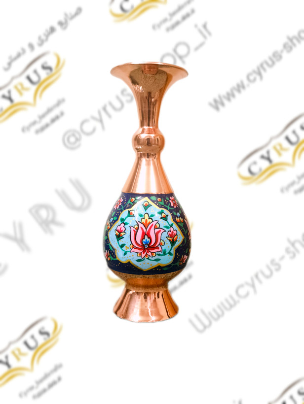 گلدان مس و پرداز و ترمه به همراه جعبه مخمل هدیه اداری اقتصادی