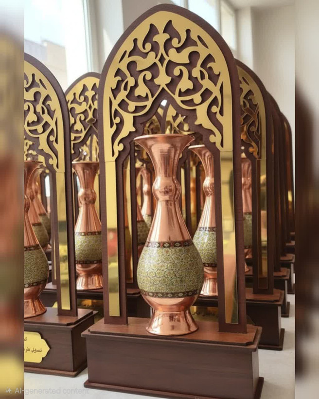 تندیس مهراب گلدان خاتم تندیس خاتم کاری