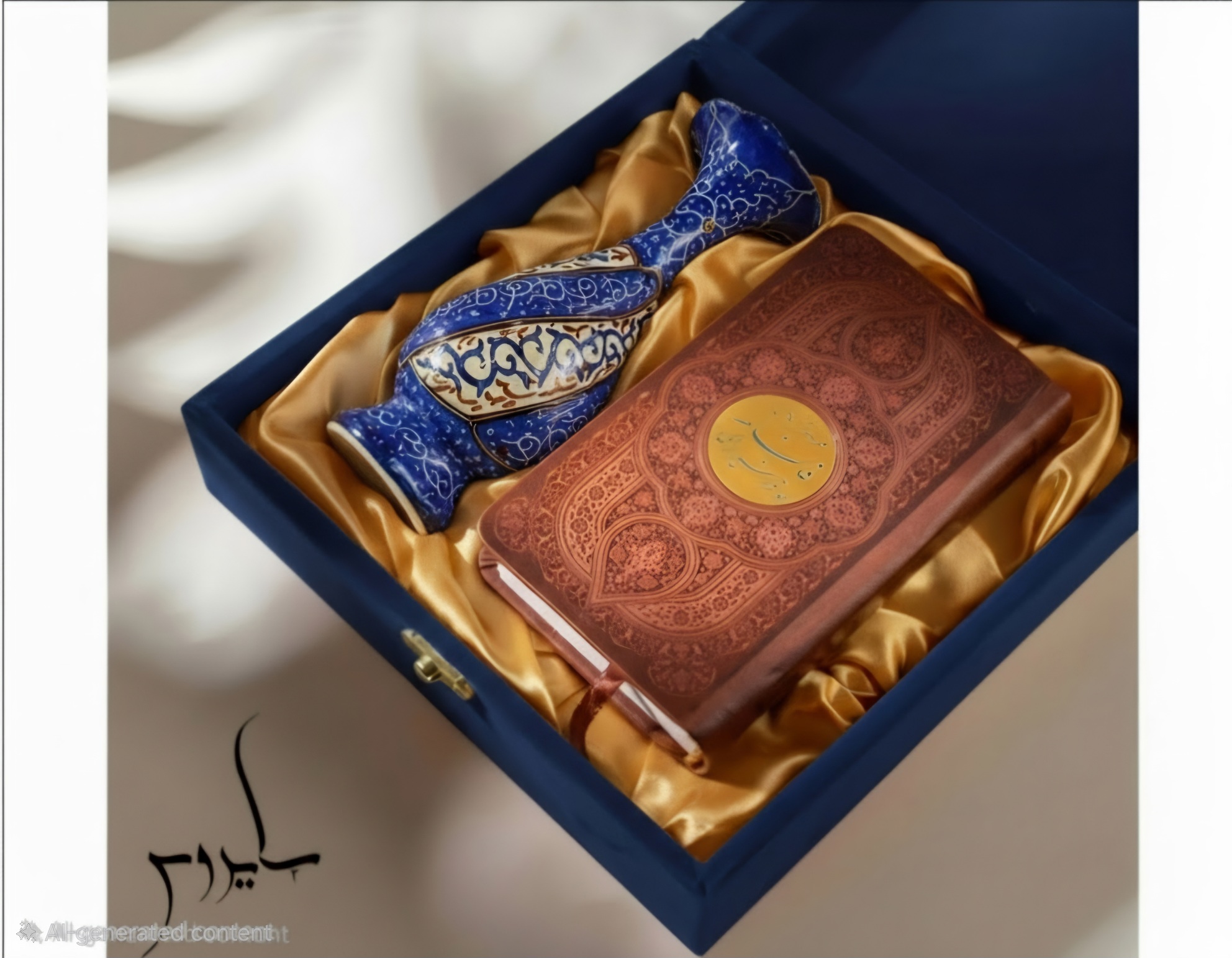 پک حافظ و گلدان مینا کاری باکس هدیه شب یلدا گلدان مینا کاری و کتاب حافظ پک هدیه گلدان و کتاب حافظ صنایع دستی سایروس