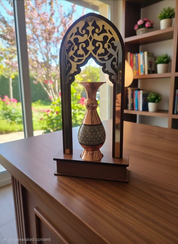 تندیس مهراب گلدان خاتم تندیس خاتم کاری