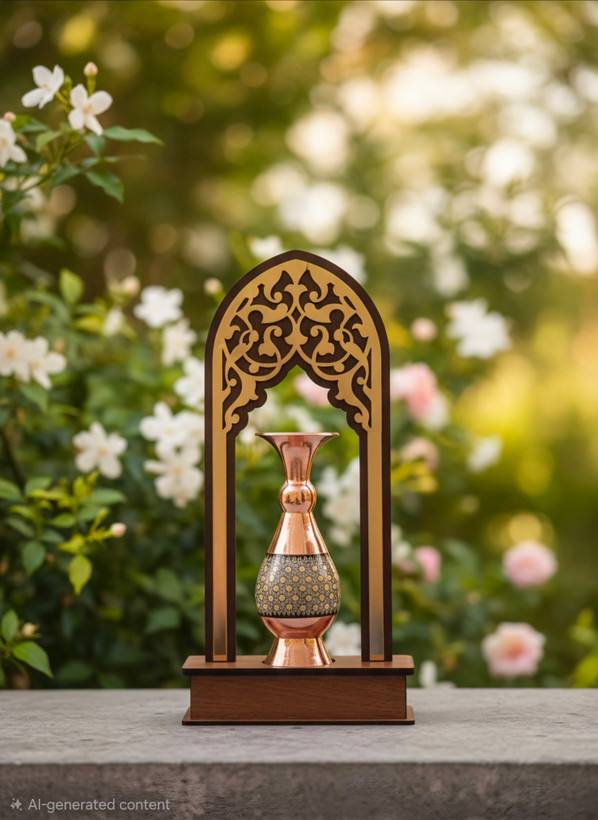 تندیس مهراب گلدان خاتم تندیس خاتم کاری