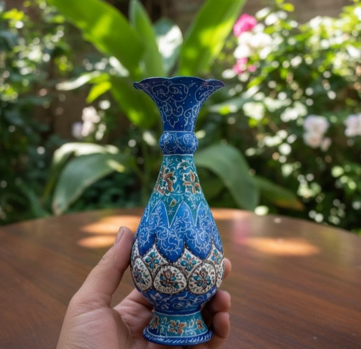 پک هدیه شرکتی گلدان میناکاری ۱۶ سانتی