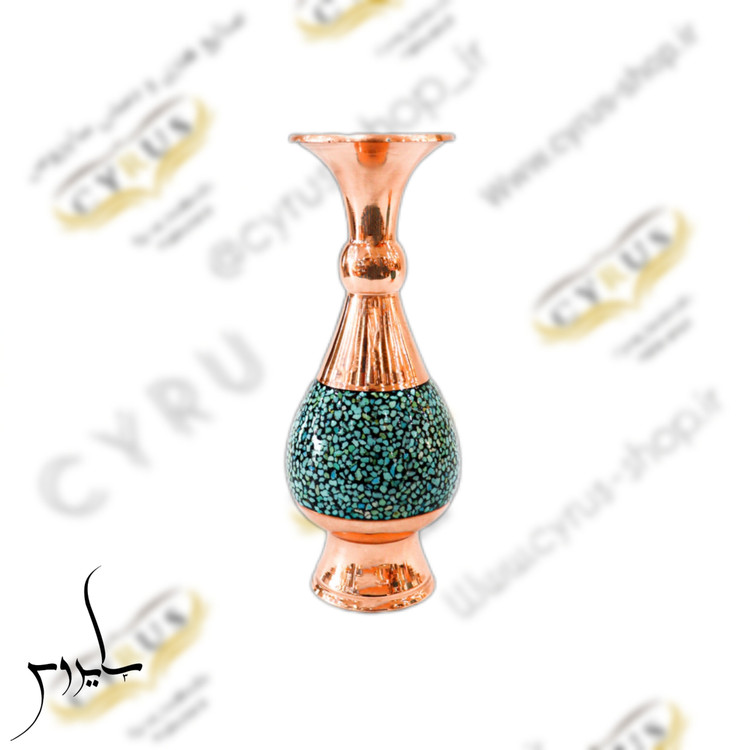 گلدان و باکس هدیه گلدان فیروزه کوبی نیشابور 16 سانتی