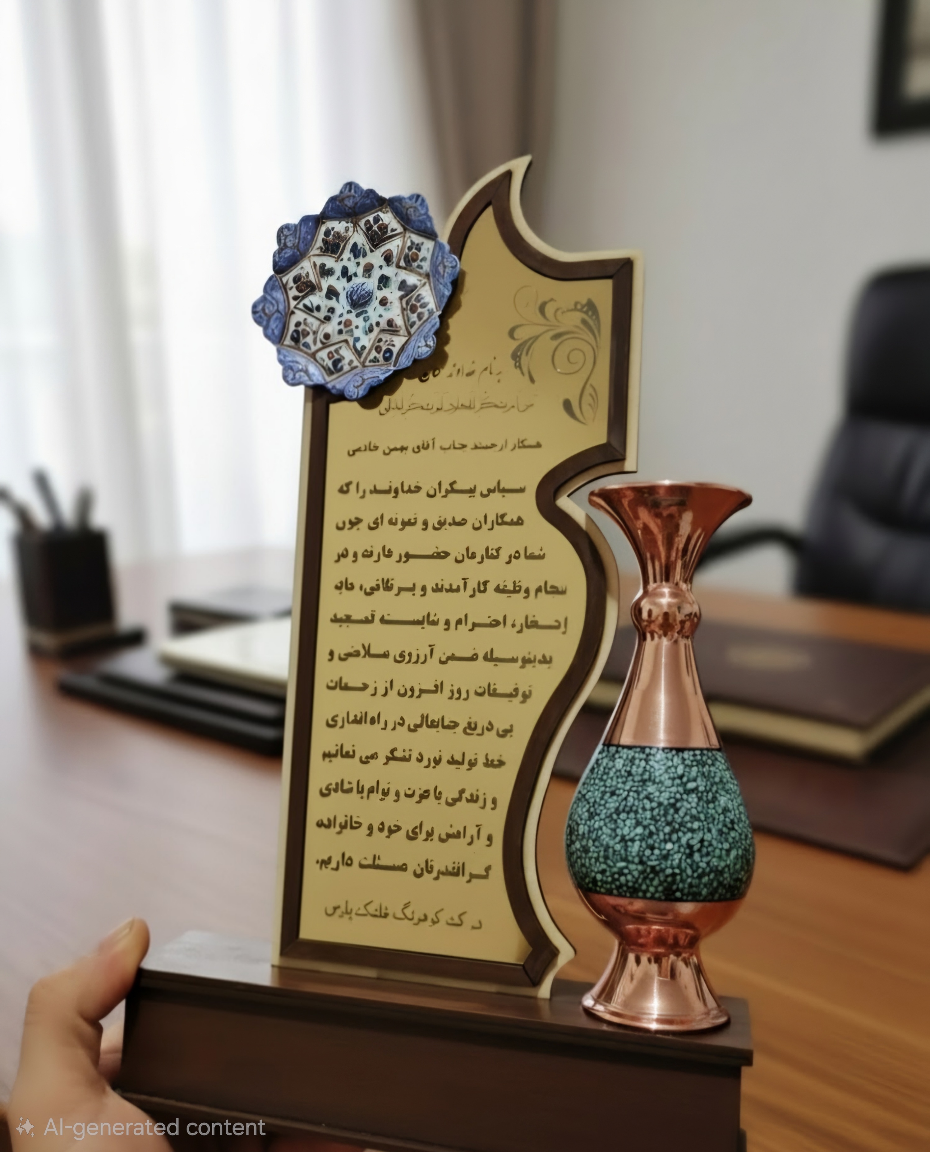 لوح سپاس فوق لوکس اداری