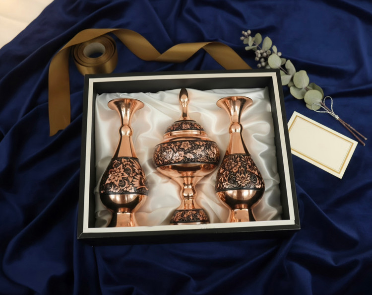 هدیه سازمانی ست گلدان و شکلاتخوری الماستراش مناسب شرکتها