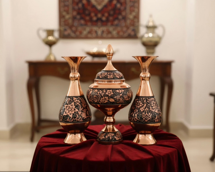 ست سهتکه پذیرایی و دکوری الماستراش مناسب هدیه شرکتی