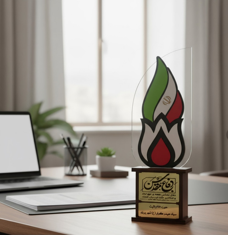 تندیس پلکسی یادواره شهدا با امکان حک اسم و لوگو