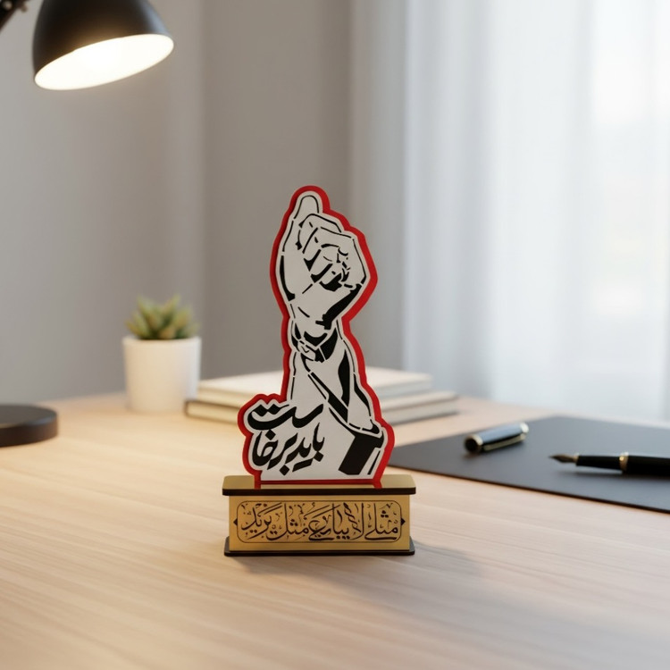 تندیس یادبود مشت با امکان حک اسم و لوگو