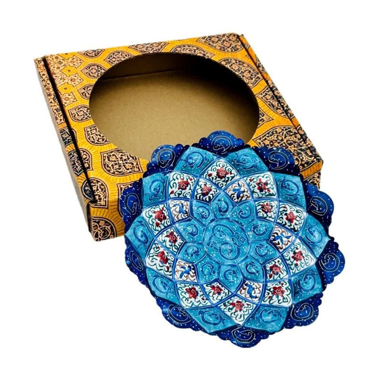 بشقاب ۲۰ سانتی میناکاری مناسب هدیه صنایع دستی