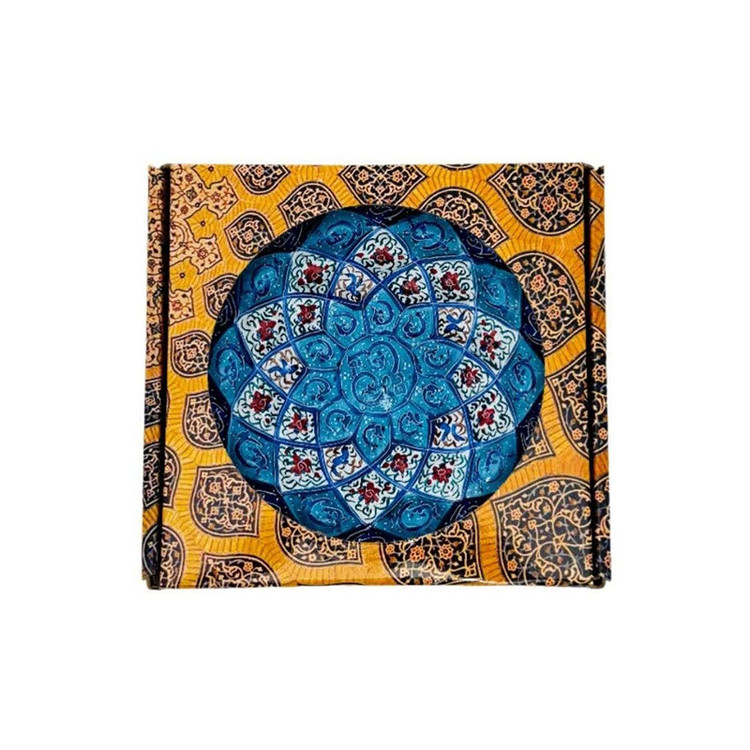 بشقاب میناکاری قابدار و جعبه هدیه صنایع دستی