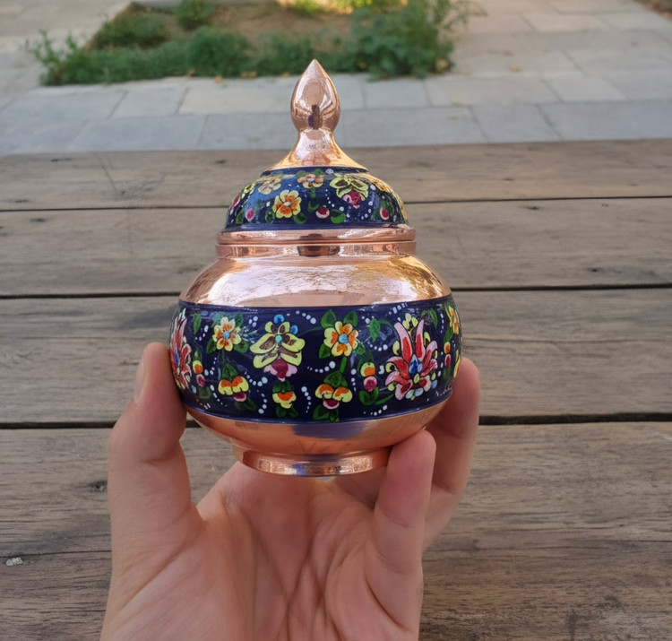 قندان نقلی مس و پرداز دکوری برای پذیرایی