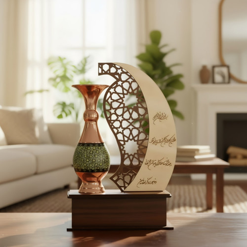 تندیس گلدان خاتم ۱۶ سانتی هدیه سازمانی