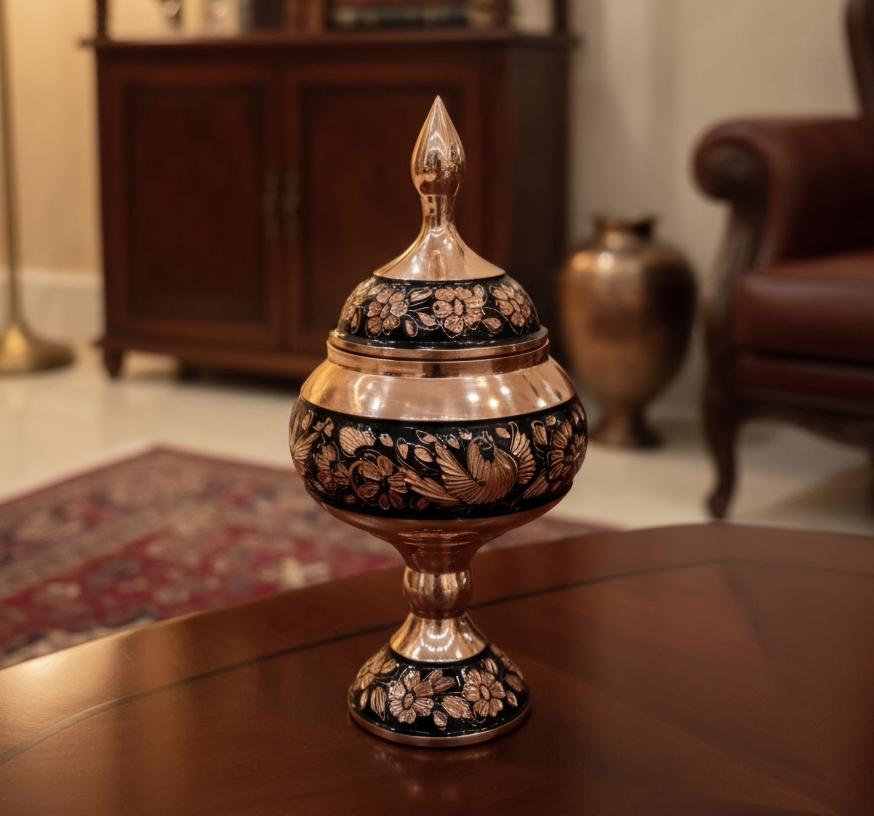 شکلات خوری مسی الماس تراش پایه دار