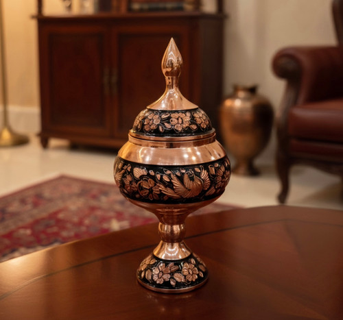 شکلات خوری مسی الماس تراش پایه دار