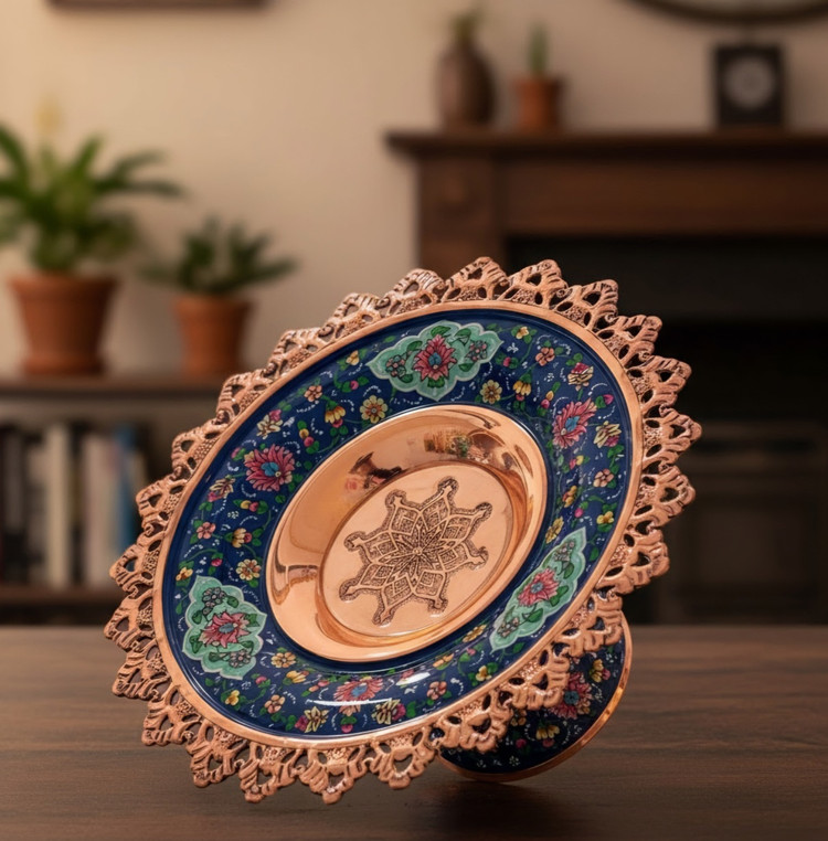 شیرینی خوری مس و پرداز ظرف پذیرایی صنایع دستی