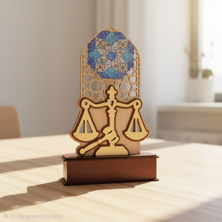 تندیس وکیل و حقوق میناکاری ۲۵ سانتی