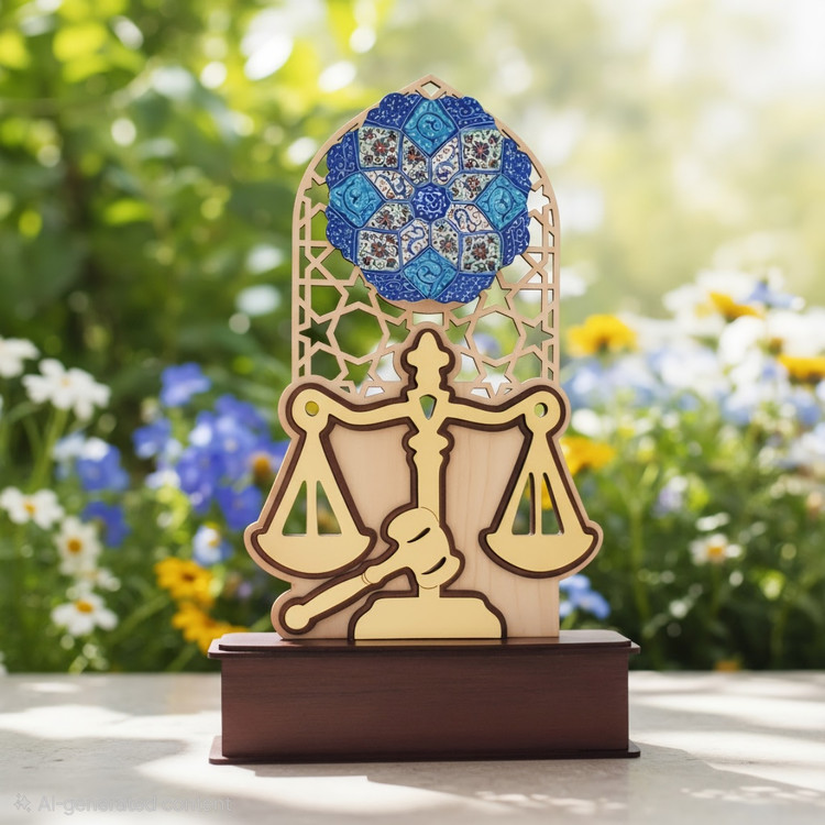 هدیه روز وکیل تندیس میناکاری حقوق