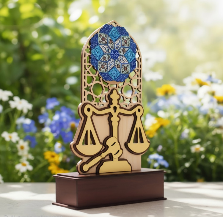 هدیه روز وکیل تندیس میناکاری حقوق