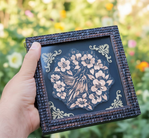قاب بشقاب صنایع دستی الماس تراش ۱۶ سانتی