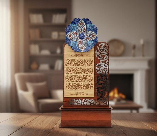 تندیس میناکاری آیت الکرسی ۲۵ سانتی تندیس قرآنی و مذهبی