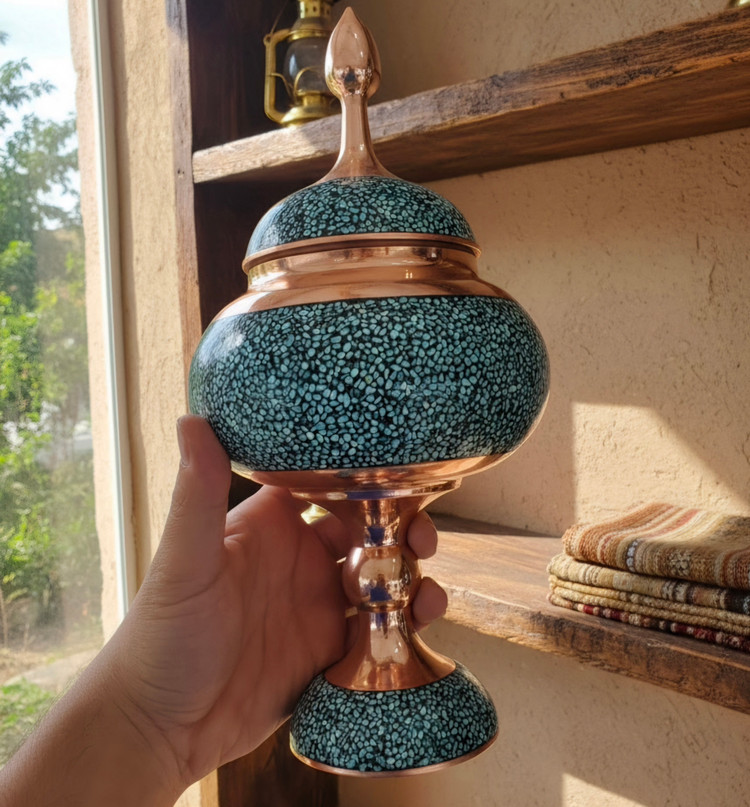 شکلات خوری صنایع دستی ایرانی فیروزه کوبی مناسب پذیرایی و هدیه