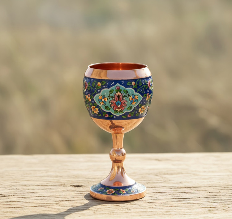 سرویس تنگ و جام شربتخوری مس و پرداز؛ صنایع دستی اصفهان