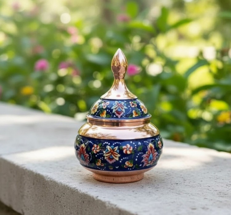 گلدان و قندان مس و پرداز هماهنگ برای هدیه سازمانی